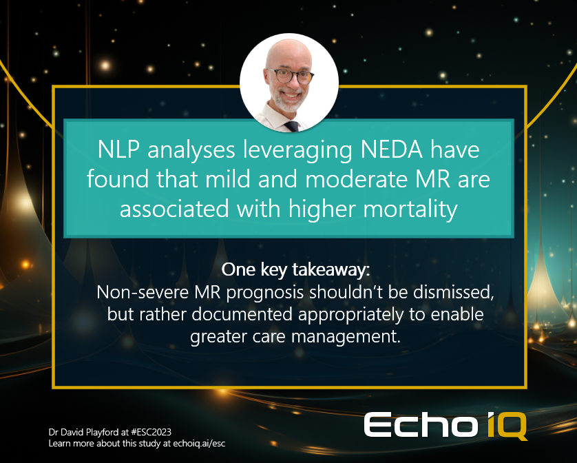 Echo IQ (ASX:EIQ) (@echoiq_ai) on Twitter photo We need to consider structural heart disease prognoses with a critical eye--and new tools, like AI, can help us ask harder questions and get greater decision-support.
Thanks and congrats to <a href="/PlayfordDavid/">David Playford</a> on his late-breaking science session at #ESCCongress.
#ESC2023 We need to consider structural heart disease prognoses with a critical eye--and new tools, like AI, can help us ask harder questions and get greater decision-support.
Thanks and congrats to <a href="/PlayfordDavid/">David Playford</a> on his late-breaking science session at #ESCCongress.
#ESC2023