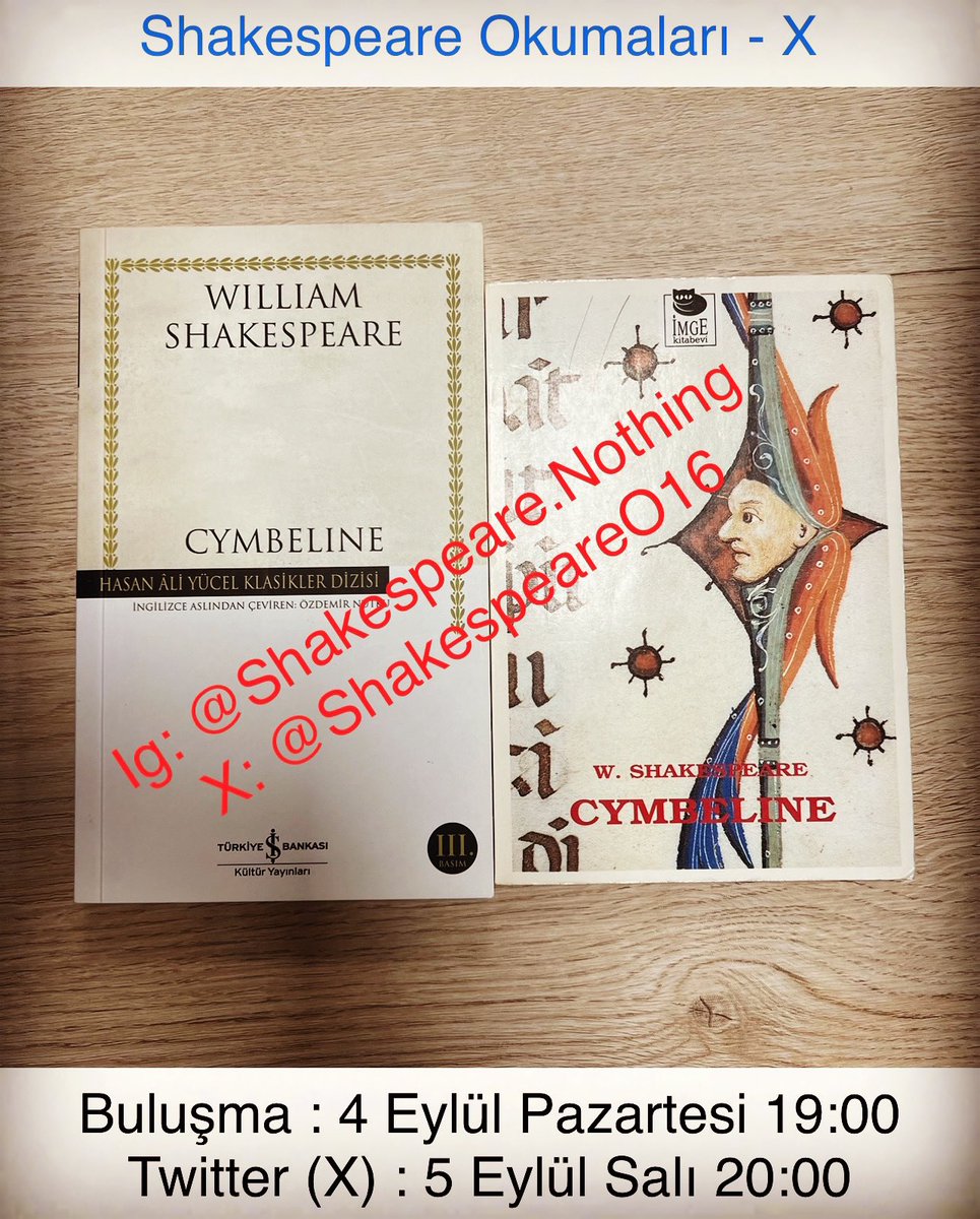 Shakespeare Okumaları Sohbetimize tüm Shakespeare mağdurlarını bekliyoruz.🤭