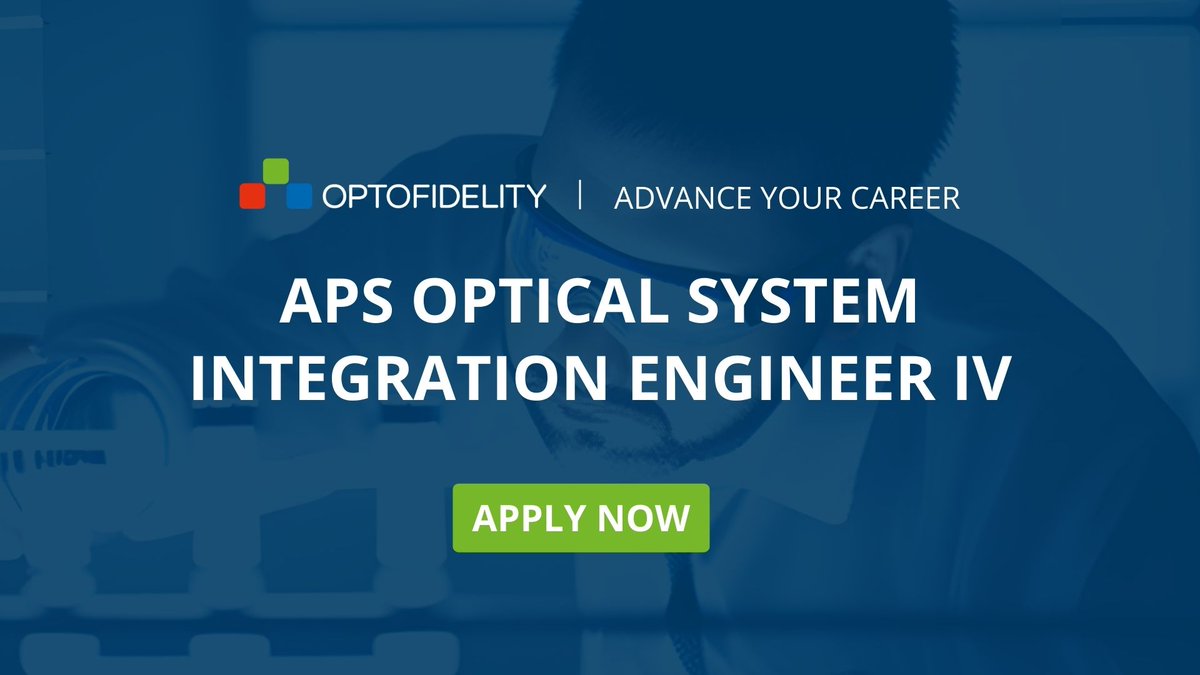 OptoFidelity's tweet image. Are you a highly skilled and proactive optical engineer, equipped with experience in lens design and Zemax? Join our enthusiastic team in Redmond! We are looking for Optical System Integration Engineer: hubs.li/Q020cbRs0
#Jobs #Recruiting #Opticalengineer