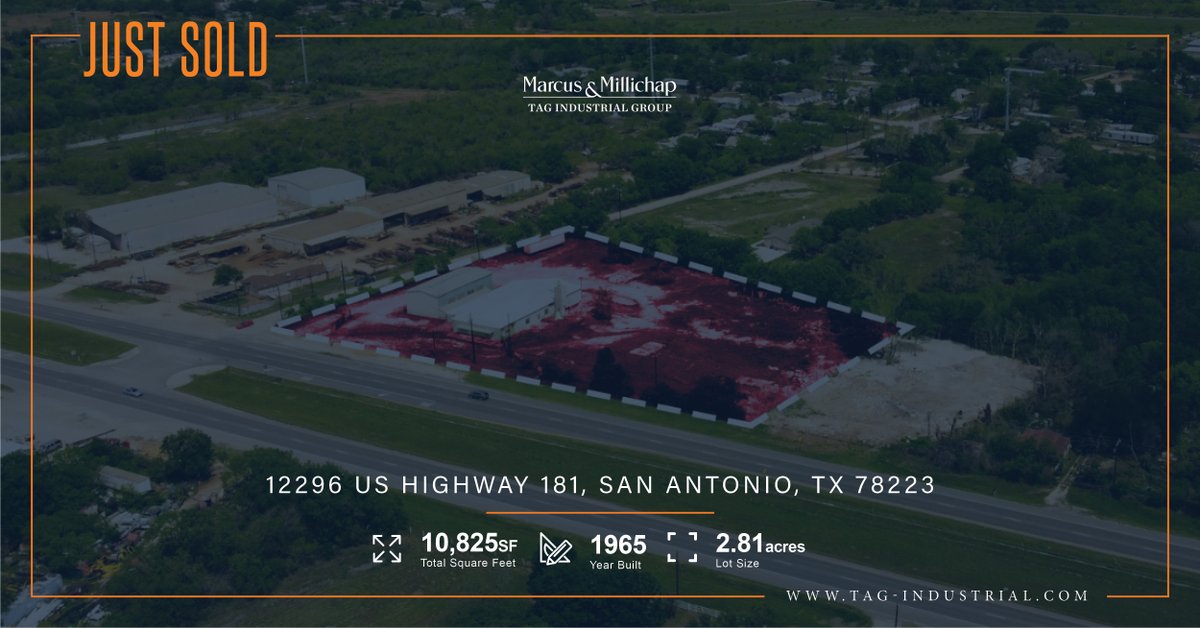 tag_industrial's tweet photo. We are thrilled to announce our most recent sale in San Antonio, TX. The 10,825-square-foot property generated three offers and was acquired for owner use by a local restaurant for storage use. Check more properties here: https://t.co/C5xUZwyYXI #TAGIndustrial #justsold #texasRE https://t.co/fDXb0rA7Gy