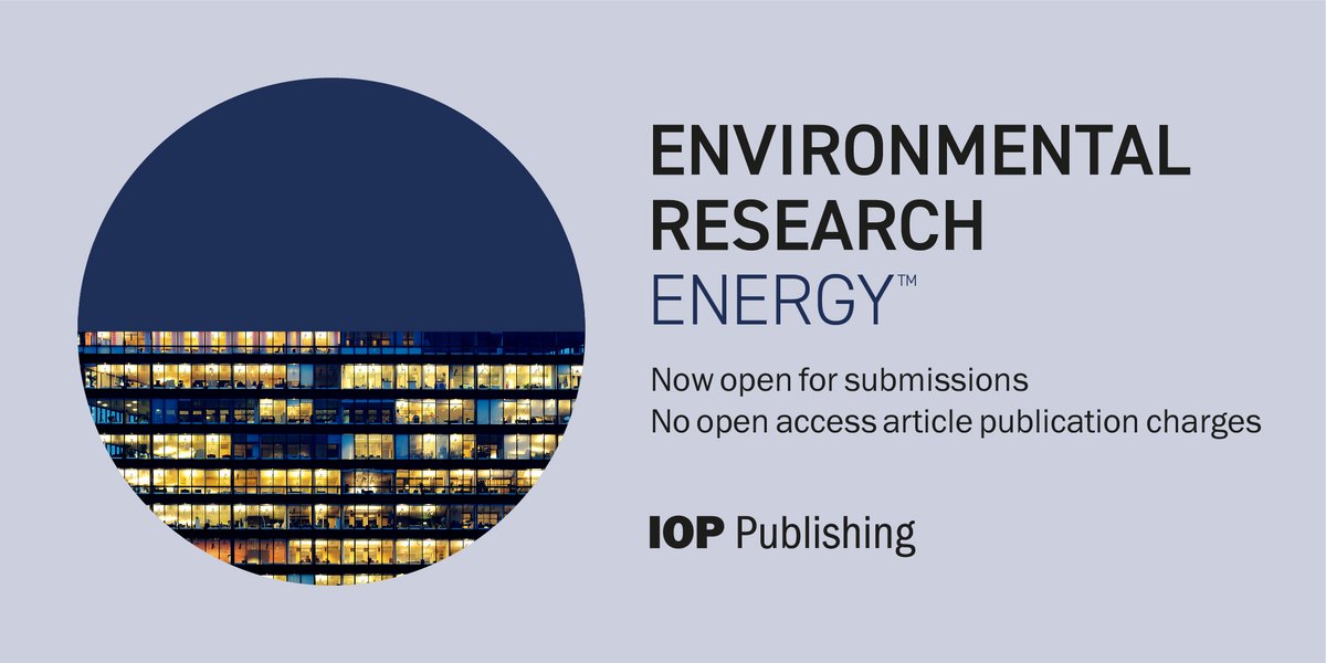 Environmental Research: Energy brings disciplines together to address system-level energy challenges.

Why publish in EREN?

🔆Open access
🌊Multidisciplinary
🪁Society-run
🔋No publication charges 

Send us your best Energy research!

Learn more👉ow.ly/wSQF50PCi5w
