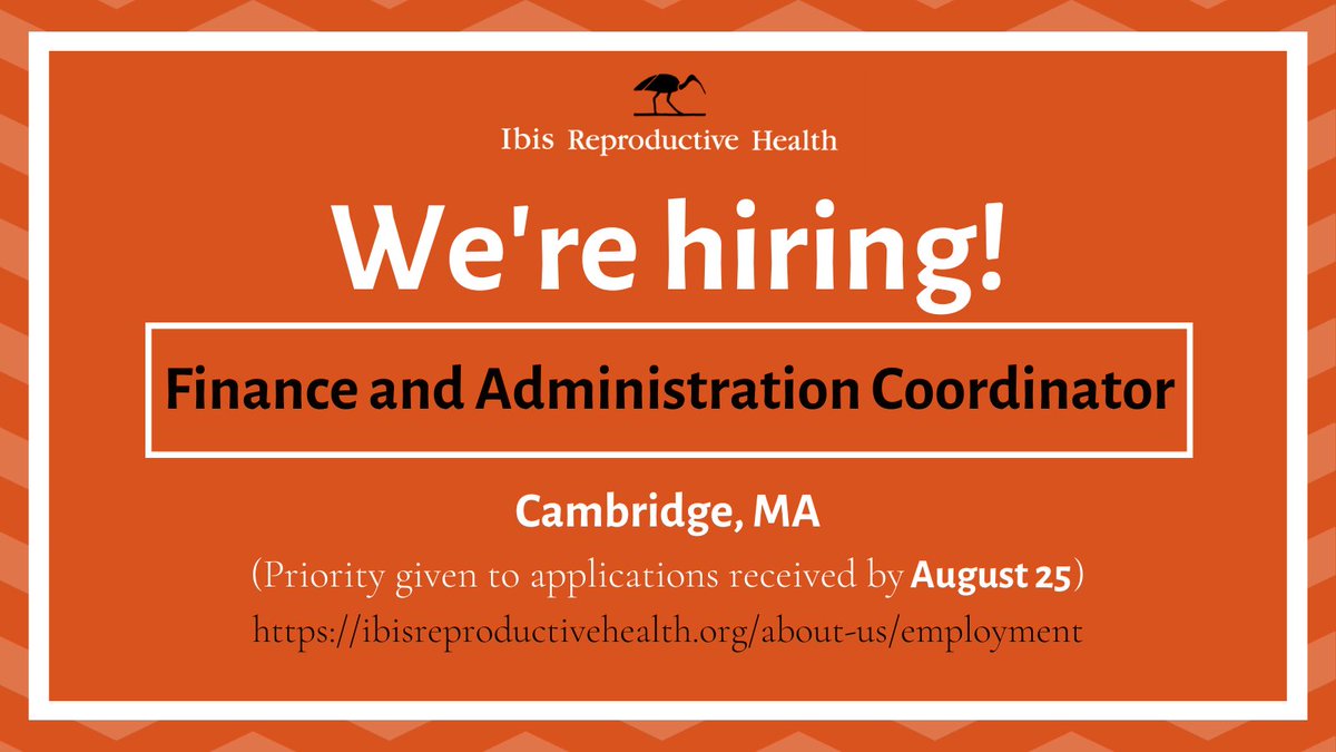 📣We’re hiring a Finance and Administration Coordinator!📣
✔️Are you committed to sexual & reproductive health, rights & justice?
✔️Do you have strong administrative and accounting skills?
We want to hear from you! Priority deadline: TODAY! bit.ly/3DEUdJB #BeAnIbis