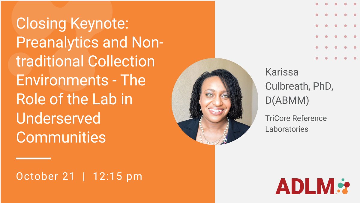 At our conference this October 20-21, Implementing Preanalytical Tools That Improve Patient Care, Dr. Karissa Culbreath will explain how mastering preanalytical factors in mobile labs and other environments can support population health. ow.ly/9Im250PE3rU