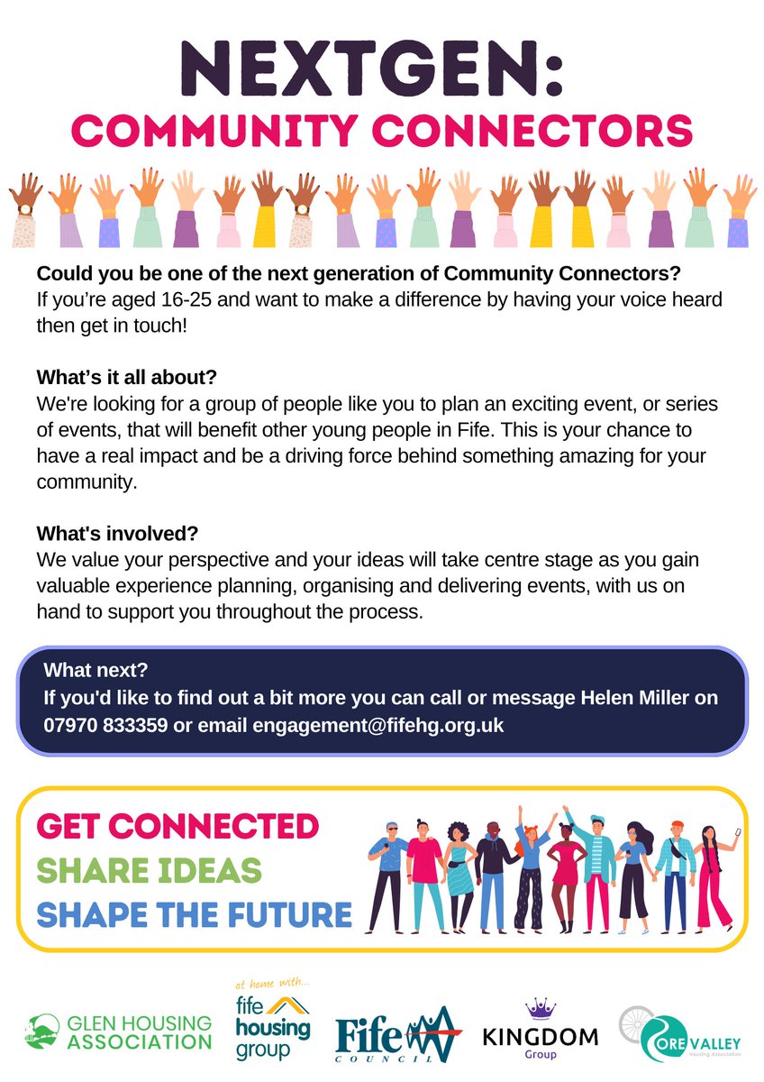 Do you have someone in your household ages 16-25 who is passionate about event planning and would love some experience to add to their CV? 

Find out more using the link below or get in touch by emailing engagement@fifehg.org.uk

fifehg.org.uk/nextgen-commun…