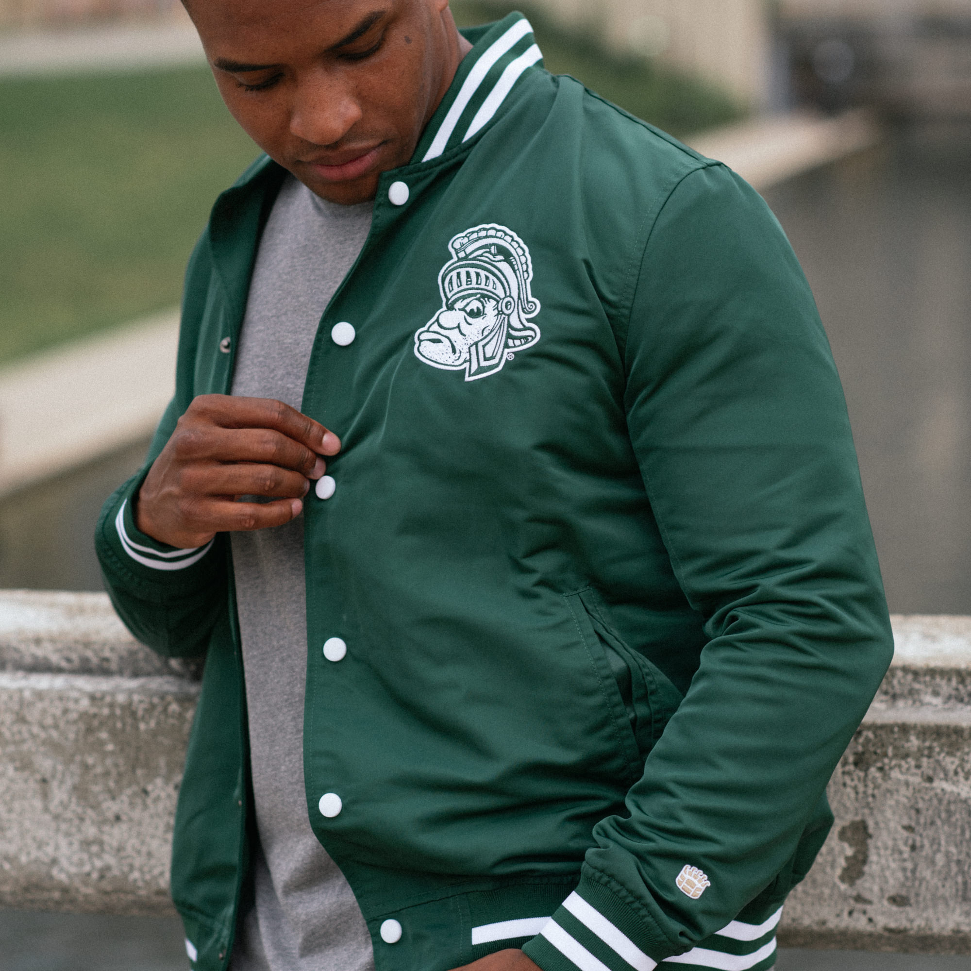Michigan state shop coaches jacket