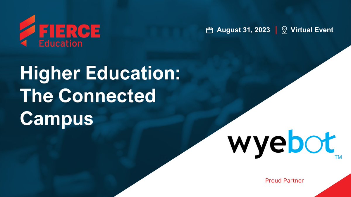 🙌 We'd like to thank our #ConnectedCampus virtual event Silver Partner, Wyebot! 📍 Join us next week on August 31: bit.ly/EduCC23

Learn more about Wyebot: wyebot.com