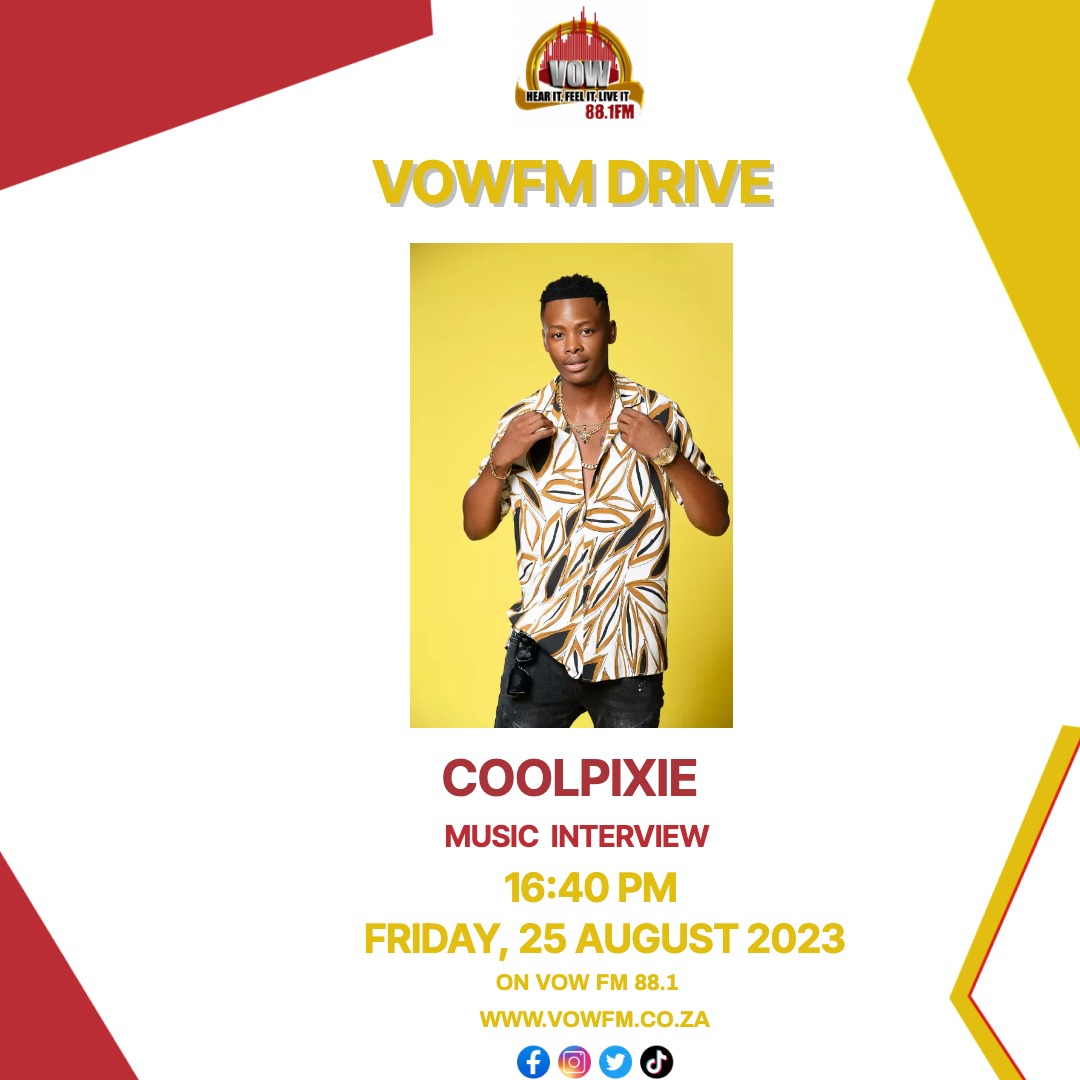 sapr_africa's tweet photo. Catch @Coolpixie_RSA on @vowfm this afternoon, chatting about his career and music. Tune in at 16:40! 📻 https://t.co/YfCygltVPg