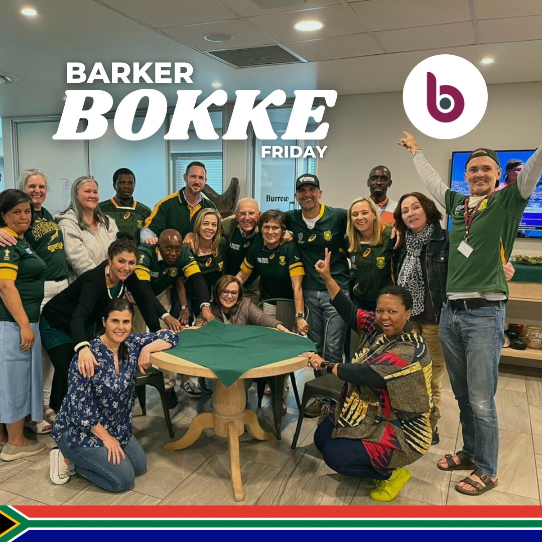 IT’S BOKKE FRIDAY and we can’t wait to watch the mighty Green &amp; Gold continue their preparations to defend their Rugby World Cup title 🏆🇿🇦💯

#teambarker
#bokke
#rugbyworldcup 
#southafrica 
#teamwork