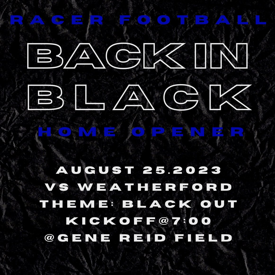 Kickoff has been moved to 7:30‼️ <a href="/NewcastleFTBL/">Newcastle Racer Football</a> <a href="/AsoPogi/">Aso Pogi</a> <a href="/recruit_route/">Recruit_Route (Powered by Bedford Agency)</a> <a href="/bobradshaw15/">Bo Bradshaw</a> <a href="/TJBradford05/">Taylor “TJ” Bradford</a> <a href="/bolser_carson/">Carson Bolser</a> <a href="/treyburchett/">Trey Burchett</a> #ALLN