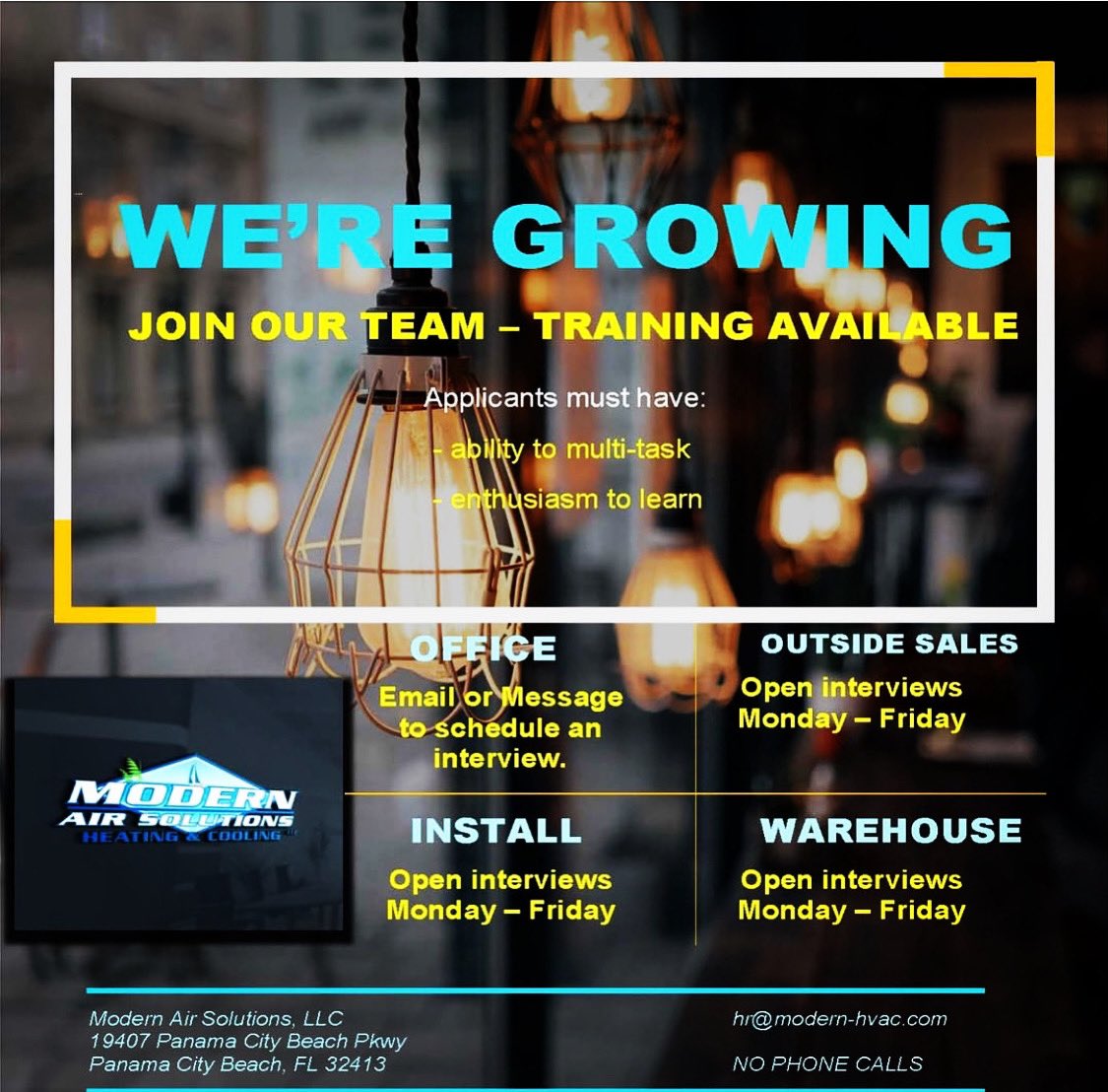 ModernAirFL's tweet photo. WE ARE HIRING - JOIN OUR TEAM 

#jobs #jobopening #jobshiring #jobseekers #jobinterview #jobsearch #job #employment #hiring #hiringnow #hiringalert #hiringimmediately #nowhiring #fulltime #longterm #hvaccareer #hvac #office #sales #install #tech #outsidesales #warehouse #hiring https://t.co/NX4hqmgjup