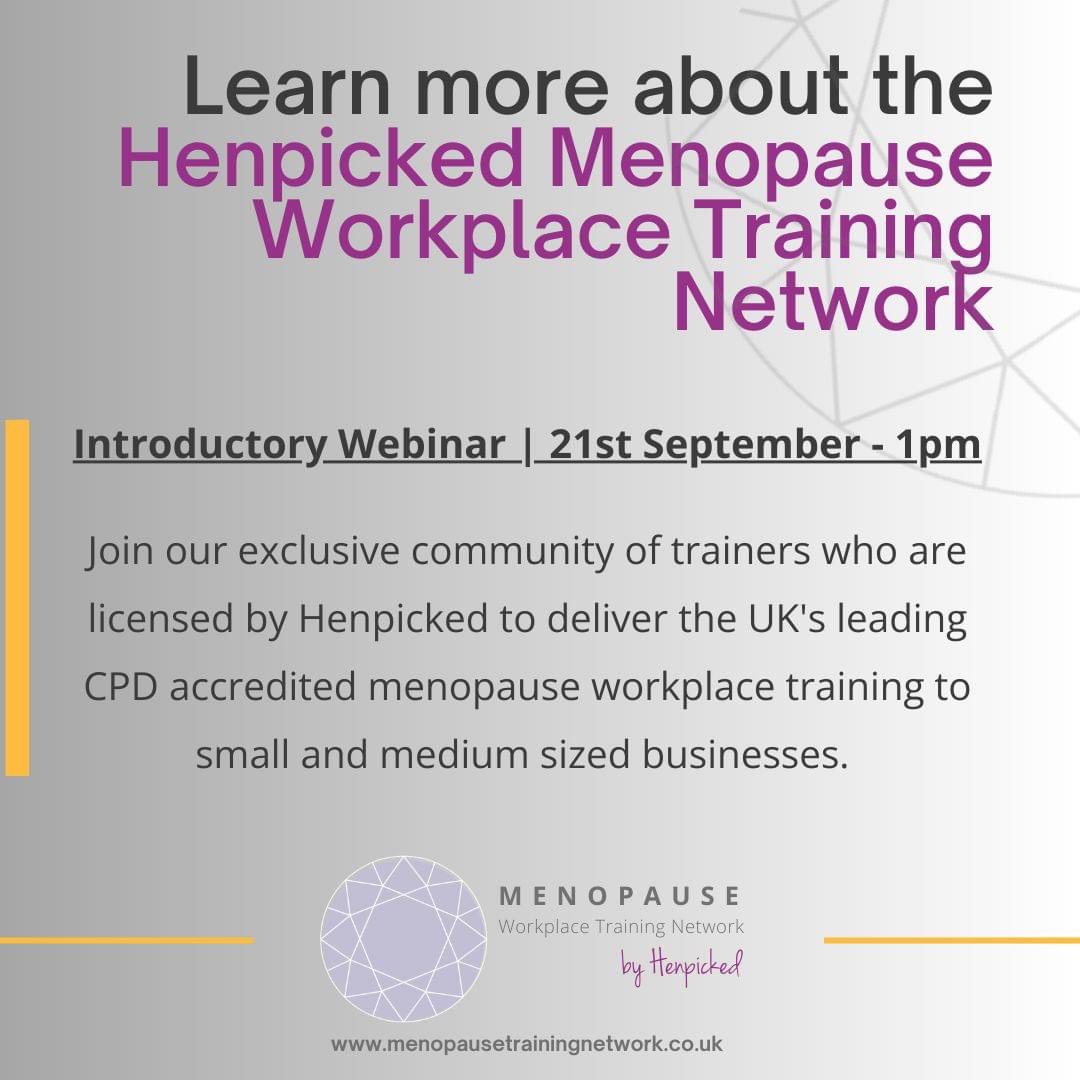 Join 21 Sept @ 1pm to learn about licensee opportunity with UK’s leading Menopause in the Workplace community. 

#menopauseintheworkplace #businessopportunity #HRconsultants #HRcoach 

To register via Eventbrite,  click on the link below:

eventbrite.co.uk/e/learn-more-a…