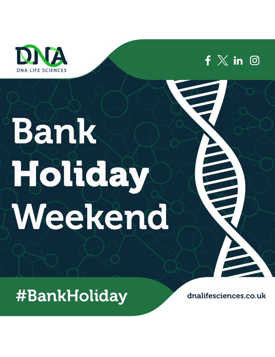 DNA Life Sciences (@dnalifesciences) on Twitter photo As we approach the Bank Holiday weekend in the UK, Team DNA wants to wish everyone a fantastic 3 days off
This weekend is the perfect time to take a well-deserved break, relax and recharge!
We hope you all have a fantastic #BankHoliday 🥳
#LifeSciences #Recruitment As we approach the Bank Holiday weekend in the UK, Team DNA wants to wish everyone a fantastic 3 days off
This weekend is the perfect time to take a well-deserved break, relax and recharge!
We hope you all have a fantastic #BankHoliday 🥳
#LifeSciences #Recruitment