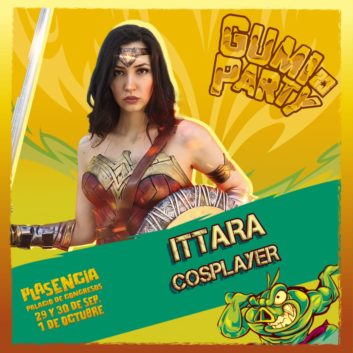 ✨¡Hoy toca anunciar como invitada a la inigualable @soyittara !✨

⚔️Cosplayer y creadora de contenido palentina

Puedes ver sus #rrss:

🖖 Instagram: @Soyittara

🖖  YouTube: @SoyIttara

🖖  Twitch: <a href="/Ittara/">Luz Ramos</a> | twitch.tv/ittara

Solo en la #Gumiparty2023 😉