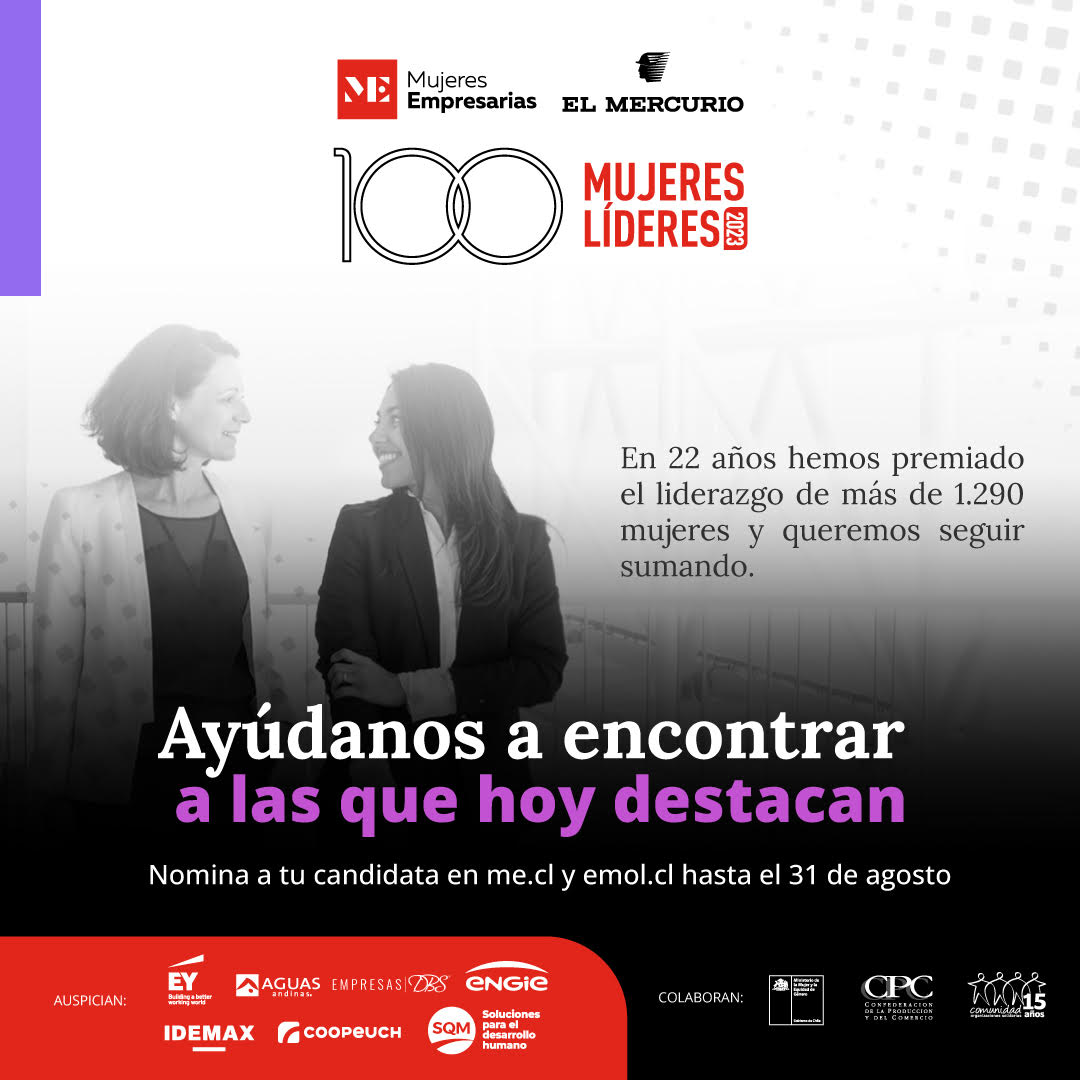 ✨Reconocer y celebrar a aquellas mujeres que destacan y sirven de inspiración para las generaciones futuras es fundamental. ¡Es momento de encontrar juntos a las 100 Mujeres Líderes 2023! 📲Nomina hoy a tu candidata lnkd.in/e4gHNZ96