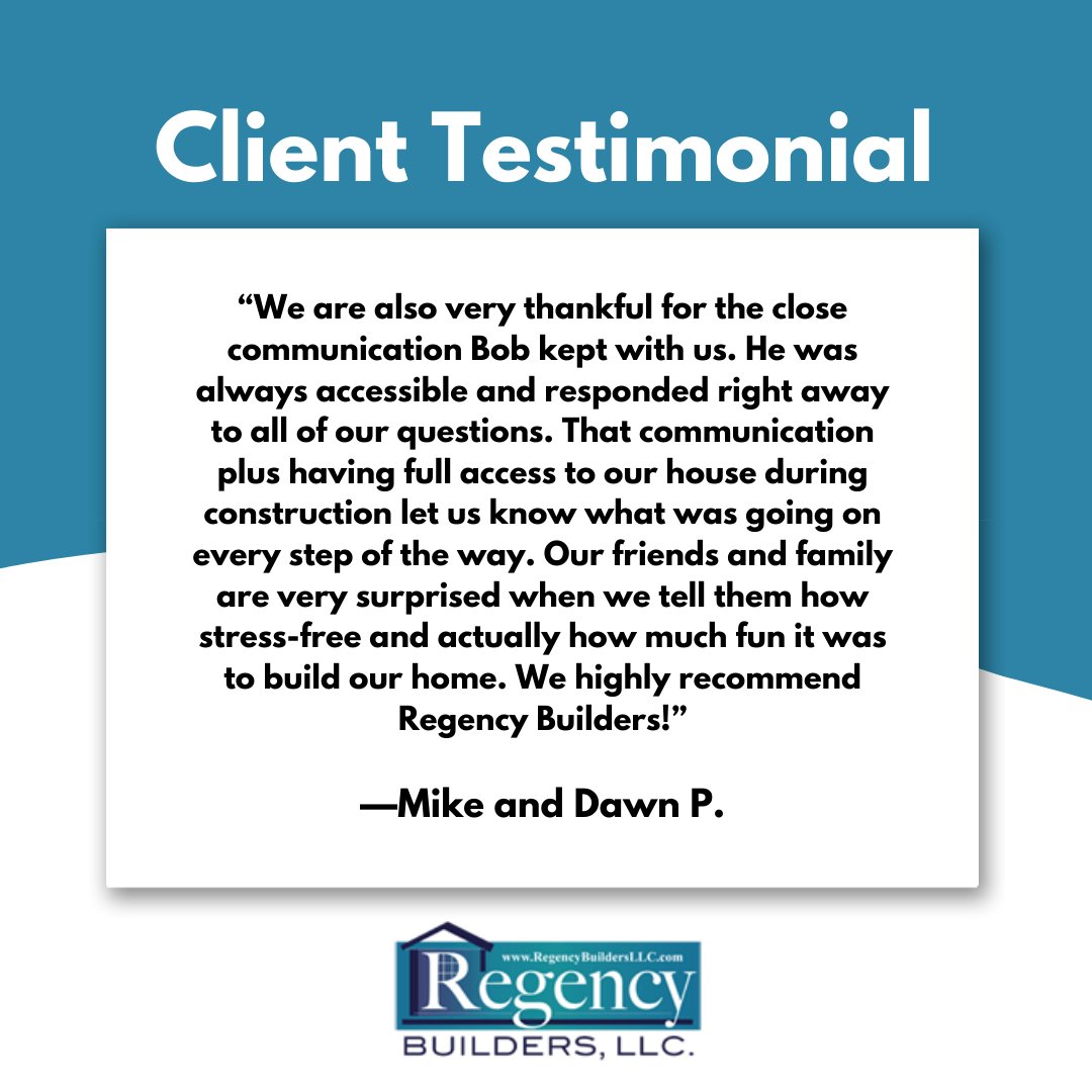 RegencyBuildLLC's tweet image. Building exceptional homes through a stress-free and enjoyable process is what we pride ourselves on, and your feedback helps us to continue doing just that. Thank you all for being a part of our journey!