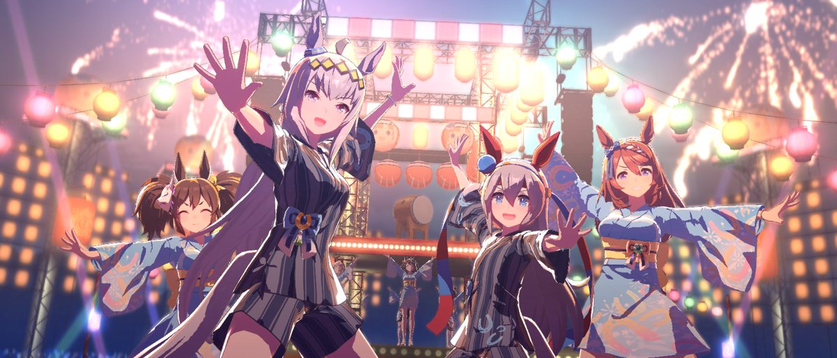 オグリキャップ(ウマ娘) 「トレセン音頭のライブを見てみな飛 ぶ ぞ 」|村名ばなな子🍌🍙のイラスト
