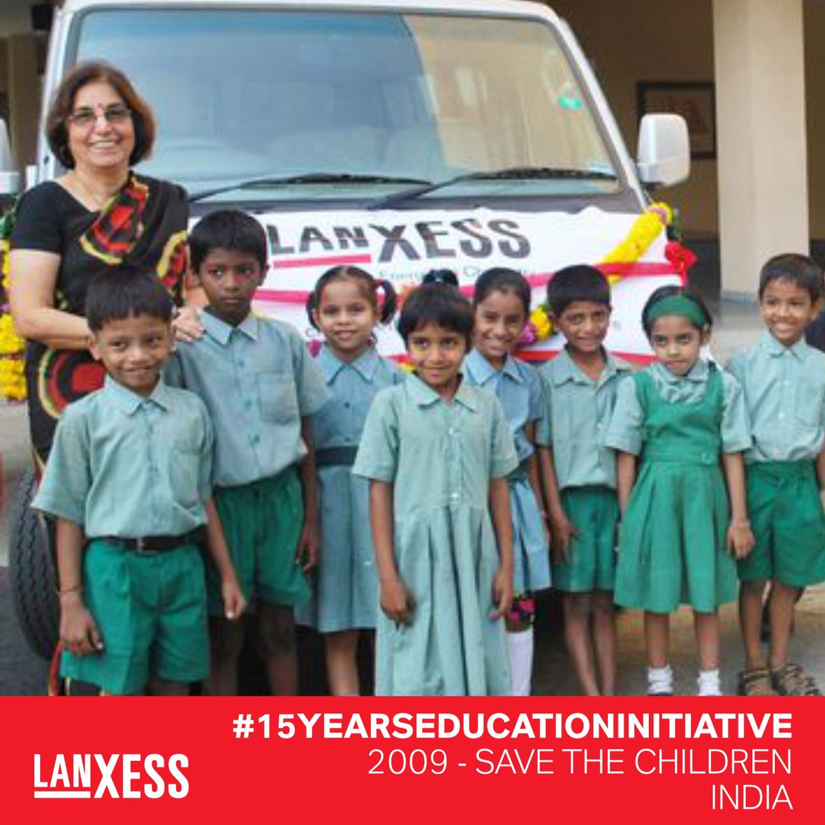 In 2009, LANXESS partnered with Save the Children to support 5 preschools in India. We provided the schools with water treatment systems and donated a school bus. Together, we're making education accessible and impactful. #15YearsofEducationInitiative