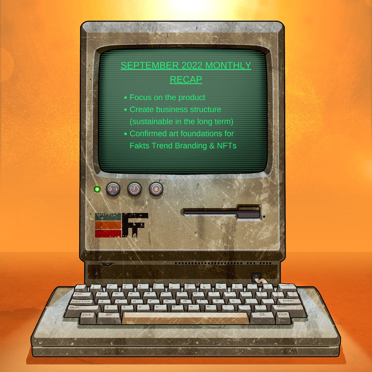 RoggersEth's tweet photo. This one is the 4th monthly recap I am sharing with all of you - REMINDER: It works as a proof of work of my last 15 months building @FaktsTrend 

September 2022 closed the Early-Phase of the project, ngl those months of creation were slow and the goal was to clarify our ideas and confirm its viability at a technological and business level.

During the month of September the main advances were in this field: we managed to treat the project as if it were a traditional business and thus be clear about its business model.

We also made progress at an artistic level, evolving the character Mr Fakts. 

To conclude I want to mention that we were able to hire a really professional team of developers.

Extra - Don't forget to look out the information in our Fakintosh 🖥️
