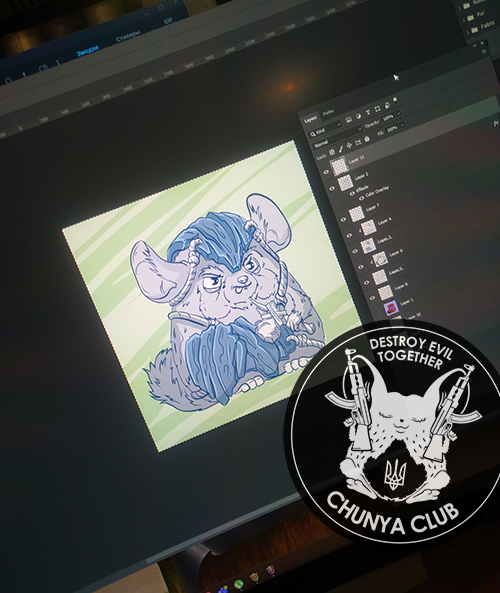 ChunyaClub's tweet photo. I decided to show you one of the sketches of the concept of chinchillas) warrior)

#ChunyaClubNFT #Chunyastory #nft #nftart #nfts #nftcommunity #nftcollection #nftartists #opensea #nftmint #crypto #nft #nftart #OpenSeaMarket #UkraineWar #cartoonart https://t.co/qY0BsUeLdG