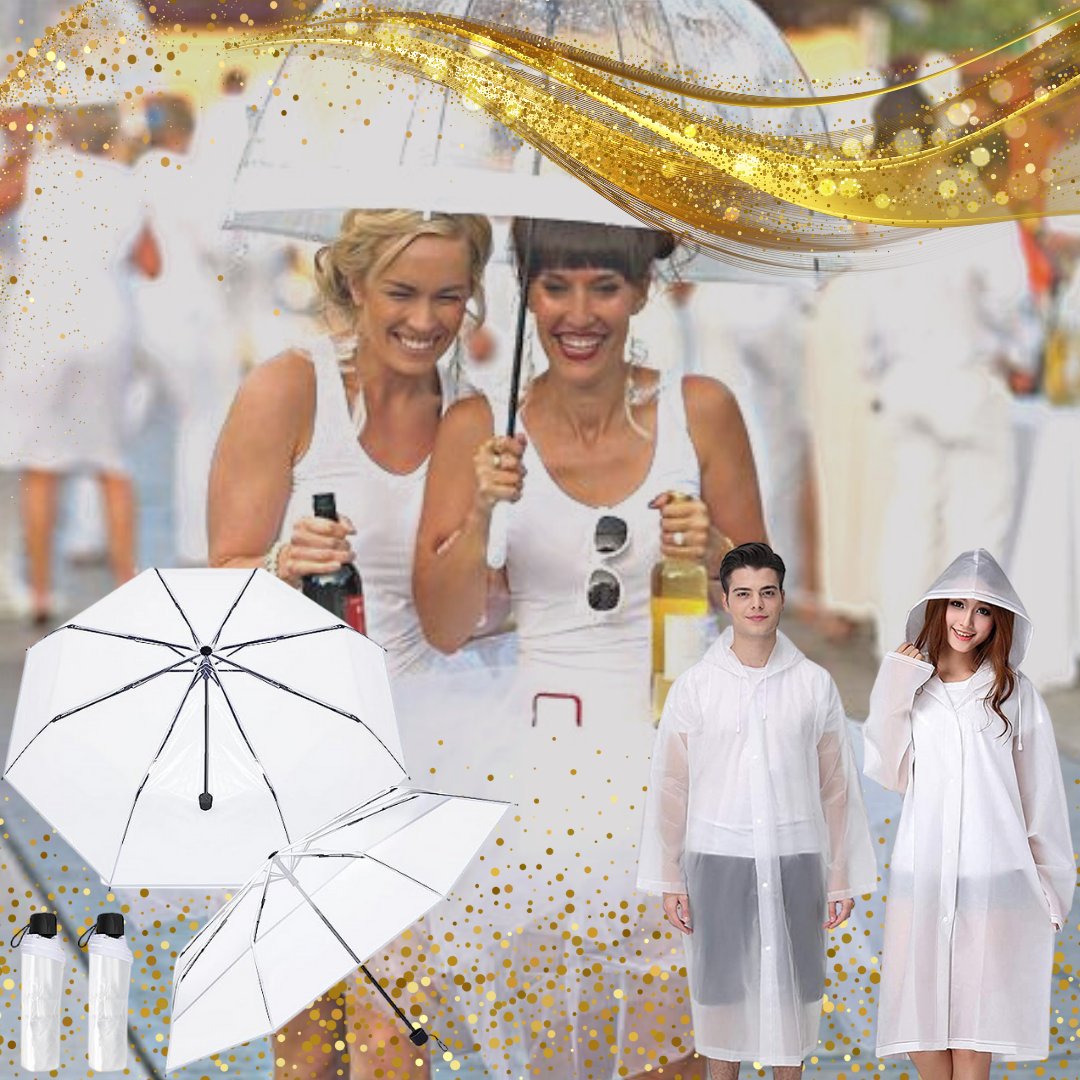 We're expecting a gorgeous, bright sunshiny day on Sept 9th, it's always wise be  #DinerenBlancRVA prepared for light drizzle.  Make sure to include a charming white or clear umbrella/poncho in your essentials – endorsed items can be purchases via linktr.ee/Dinerenblancrva #RVA