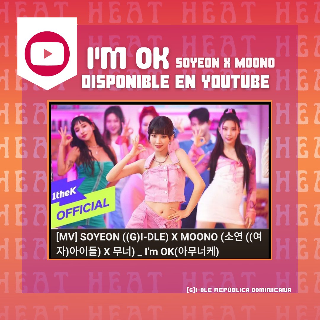 GIDLEREPDOM's tweet photo. I'M OK •°🔻
(여자)아이들((G)I-DLE) - Soyeon X Moon- I'M OK" está disponible en Youtube. 

YOUTUBE 🔻
https://t.co/cCmz0msp0q

🔗Sigue a @GIDLEREPDOM ✓💖

•°
#여자아이들 #GIDLE #G_I_DLE  #소연 #SOYEON #미연 #MIYEON #MINNIE #민니  #YUQI #우기 #SHUHUA #슈화 #IDLE #아이들 #IM_OK https://t.co/CHnMsB3Y5l