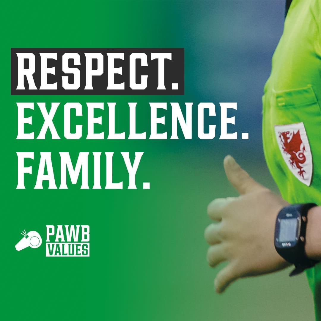 1 in 4 referees in Wales have experienced physical abuse during their career.

Carmarthen Town FC Women are supporting the @FAWales #PAWBValues campaign to help stop this.

We can all play our part in respecting every member of the Welsh football family.

#PAWBValues #OneOldGold