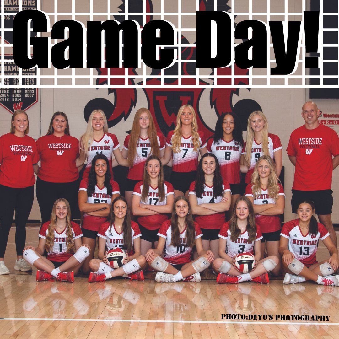 Westside Volleyball kicks off the season in a big way today, facing teams from across Nebraska in the Bellevue West Invitational! 

Our Warriors kick off pool play against Elkhorn South in the T-Birds’ south gym at 5PM! 

#RollSide