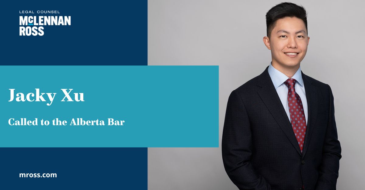 We are excited to announce that Jacky Xu has been called to the Alberta Bar. Congratulations on this achievement Jacky! We are elated to have you as part of our team.

Read more about Jacky: bit.ly/3rCUTfw

#MRoss #barcall #newlawyer #yyclawyer #Albertabarcall