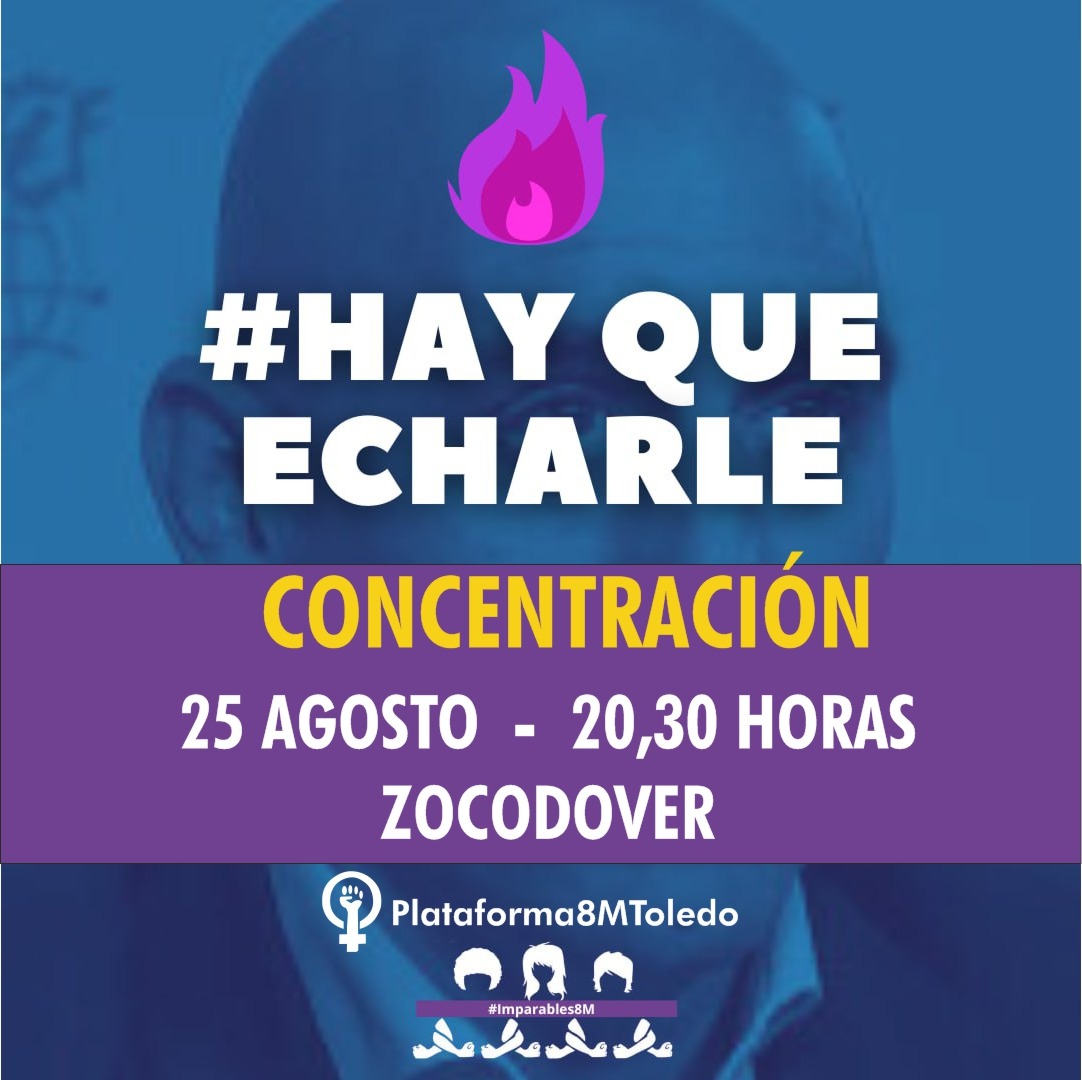Después del horrible discurso de odio de #Rubiales, llamamos a la Concentración en todas las capitales de provincia.
Ahora nos toca a nosotras: si no se va, hay que echarle .  
Nos vemos a las 20,30 horas en la Plaza de Zocodover de Toledo

#HayQueEcharle