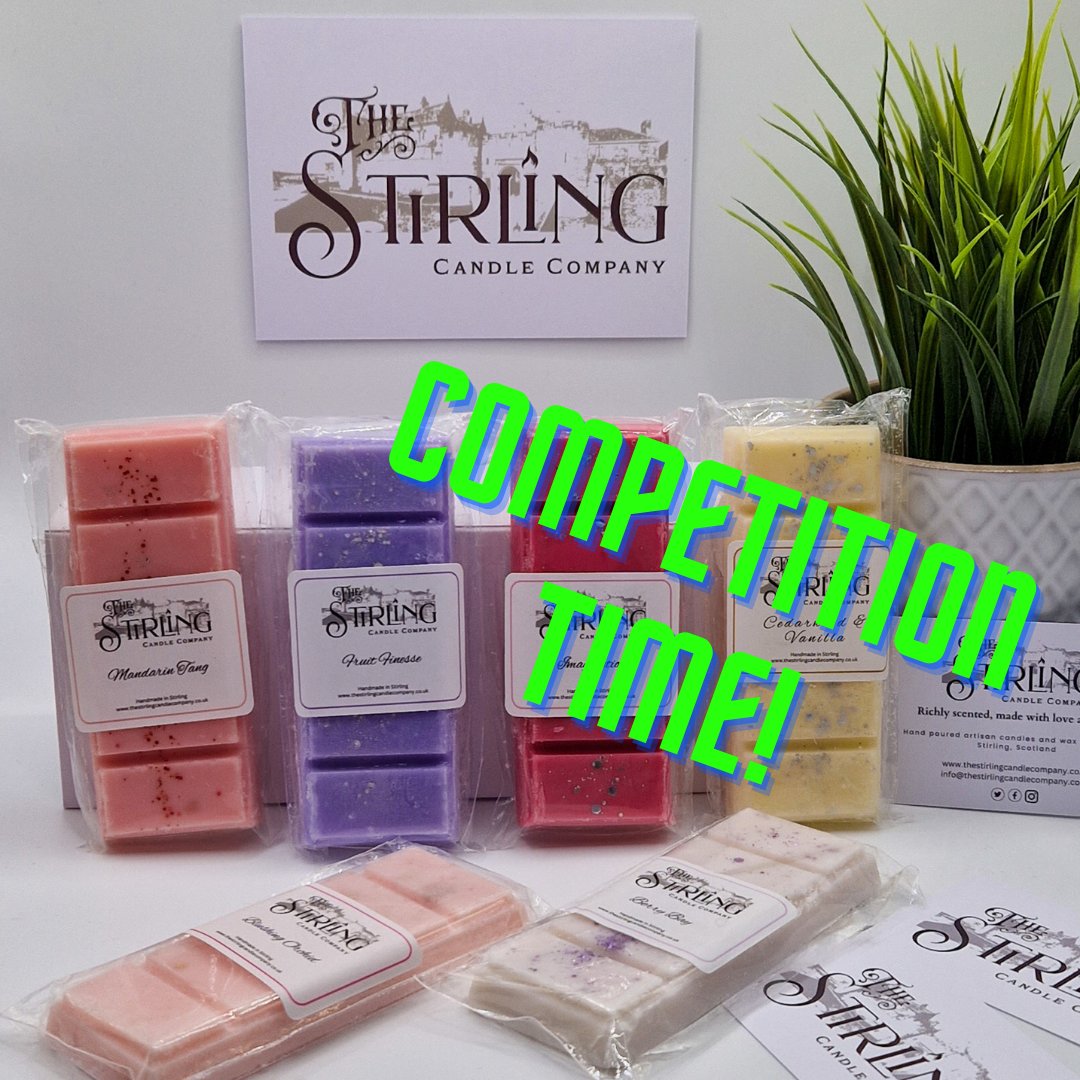 !!!! COMPETITION TIME !!!!  Find us on Facebook!

This is an end of range giveaway for six of our wax melt snap bars.  These are no longer available to buy as we are refining our product collection.

#thestirlingcandlecompany #visitscotland #ScottishCandles #mhhsbd #ukmakers