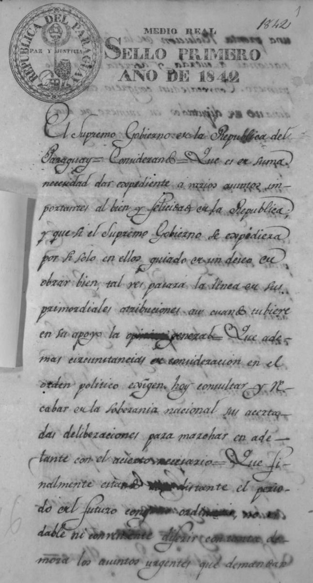 El Gobierno de la República convoca a congreso extraordinario p/ tratar asuntos de importancia y acuerda reunir a 400 diputados ciudadanos propietarios y de capacidad nombrados por cantidad de departamentos.

Consulta en línea: n9.cl/mlt42
S. H. V. 252 - Nº 6. 1842.