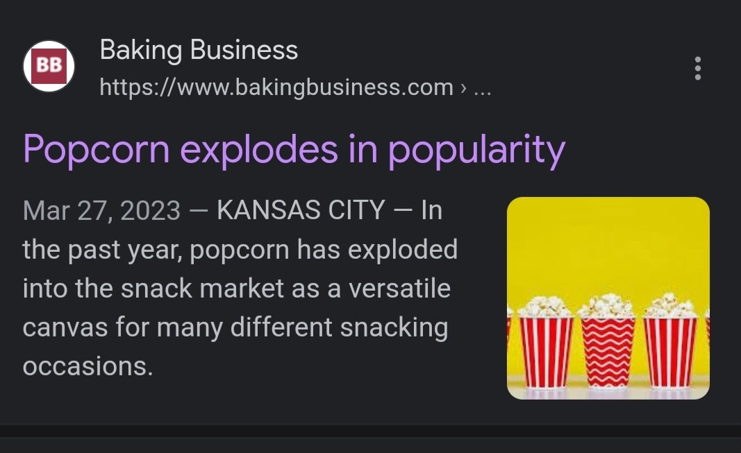 'Popcorn explodes in popularity'

- Bakingbusiness.com 
Mar 27, 2023

#AMC 🔥 👀 🍿 📈 

bakingbusiness.com/articles/58723…