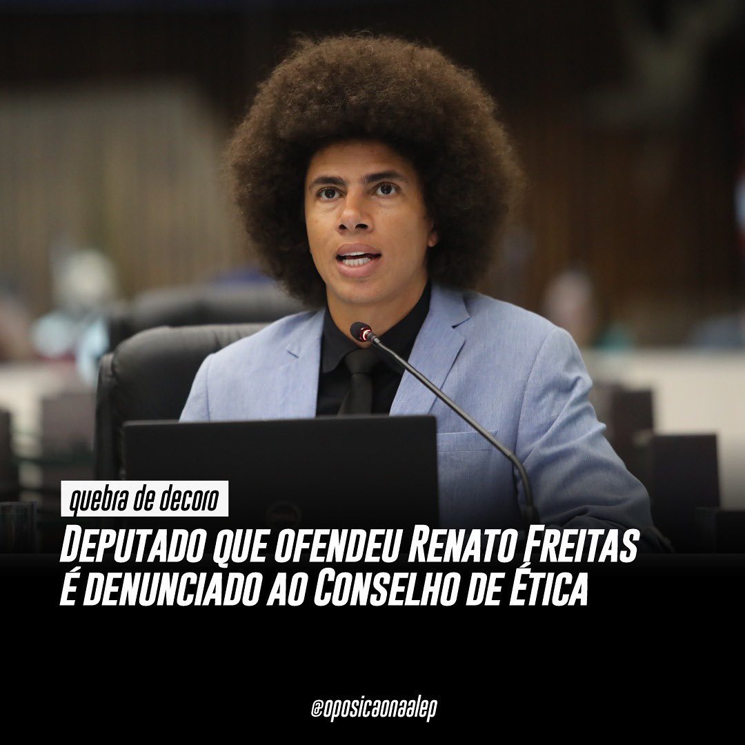 Os deputados do PT/PDT ingressaram ontem (24/08) com representação no Conselho de Ética da ALEP contra o deputado Soldado Adriano José (PL), que xingou e ofendeu Renato Freitas (PT), chamando-o de 'bosta' na sessão plenária de segunda-feira (21/08).

Leia: pt-pr.org.br/Noticia/69323/…