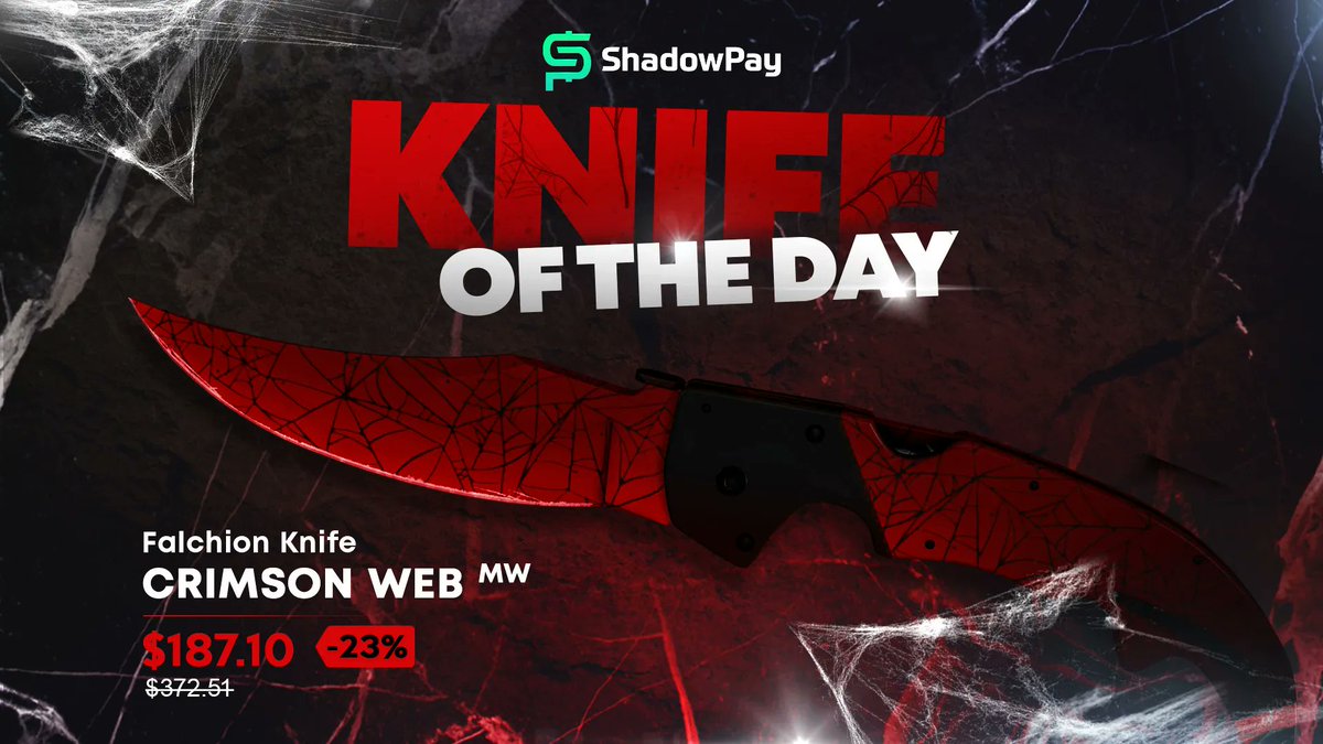 This Red and Spidey Falchion Crimson Web can be yours for a nice discount! 🥰 Check it out here - shadowpay.com/en/item/566174… #csgo #csgoskins #shadowpay #shadowpaycom #csgotrades #counterstrike #csgoskin #csgoknife #csgogiveaway #csgogiveaways #gaming #esports #source2 #csgo2