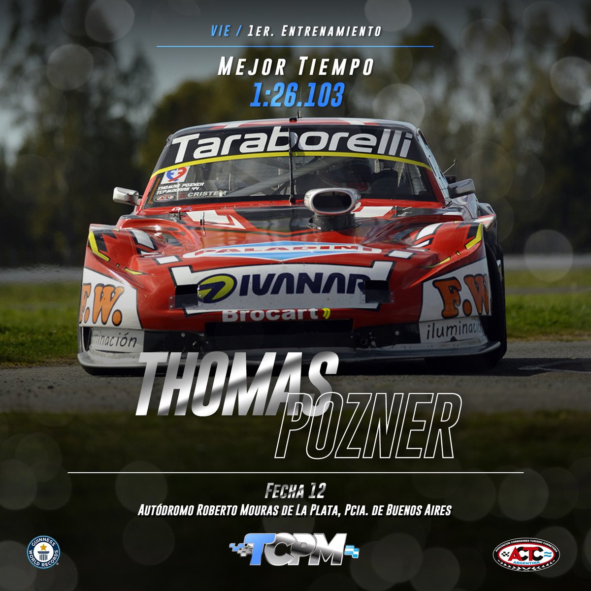 Turismo Carretera ACTC (@actcargentina) on Twitter photo Thomas Pozner se quedó con el primer entrenamiento del viernes en La Plata 💪🏼
⏱️ 1:26.103
🏁 TC Pista Mouras
<a href="/pozner_thomas/">Thomas Pozner</a>
#ACTC #CaminoAlTC Thomas Pozner se quedó con el primer entrenamiento del viernes en La Plata 💪🏼
⏱️ 1:26.103
🏁 TC Pista Mouras
<a href="/pozner_thomas/">Thomas Pozner</a>
#ACTC #CaminoAlTC