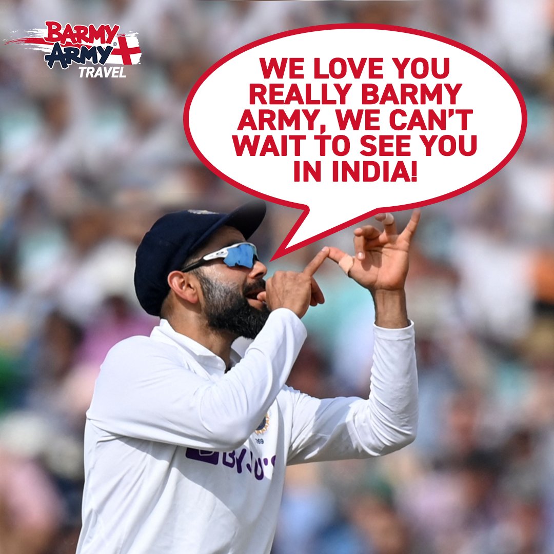 🇮🇳 INDIA TOUR ON SALE NOW 🇮🇳

Come and join us to witness a historical Test series in one of the most spectacular countries in the world 😍

Book here ➡️ barmyarmy.com/TICKETS--TOURS…