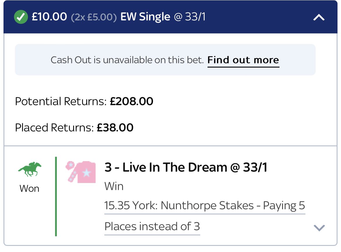 BVsportstips's tweet photo. 33/1 WINNER ANYONE?! ♥️

Live In The Dream has just landed us a 33/1 winner after landing a 22/1 winner in the last race! 🐎

This is actually mental 🤯

Oh my goodness 😂😂😂😂

We have literally done it again 🔥

SCENESSSSSS!! 

18+ gambleresponsibly https://t.co/KqcExP3rFH