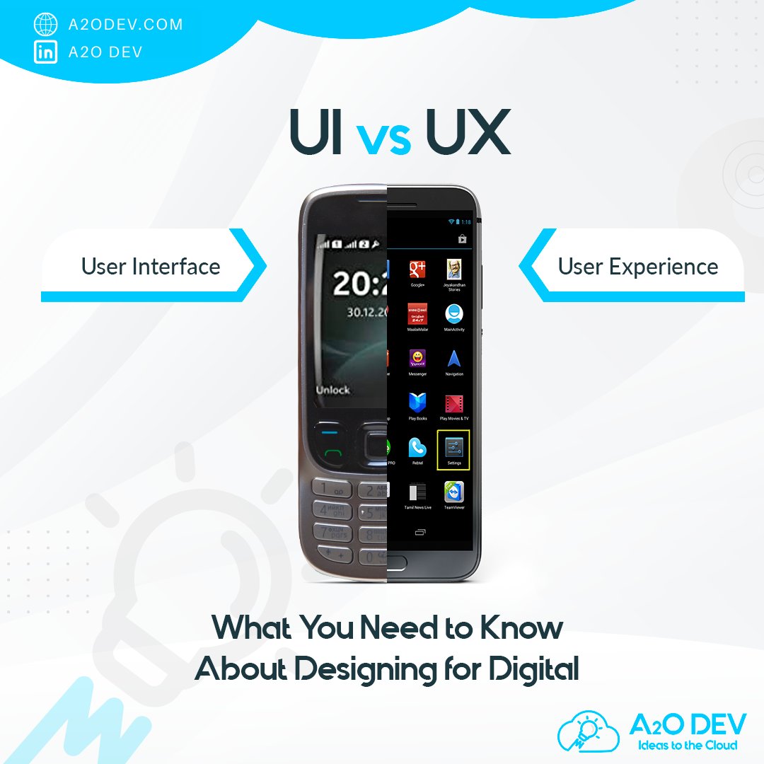 UI vs. UX: Unveiling the Differences! 🖥️
UI focuses on the visual elements, while UX ensures a seamless and satisfying journey for users. Let's dive into the world of design magic. ✨💻

#A2ODev #MobileDevelopment #UIvsUX #DigitalDesign #Development