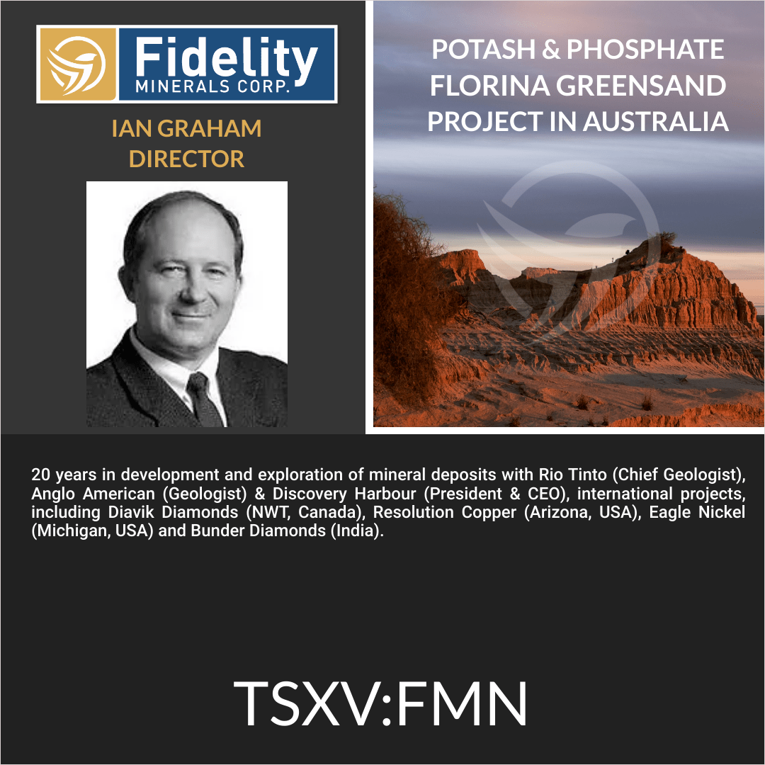 FidelityMinCorp's tweet photo. "Director Spotlight"  $FMN.V #tsxv #fidelityminerals #greensands #fertilizer #organic #glauconite #australia #florina #potash #phosphate #potassium https://t.co/Ob2244hSlw