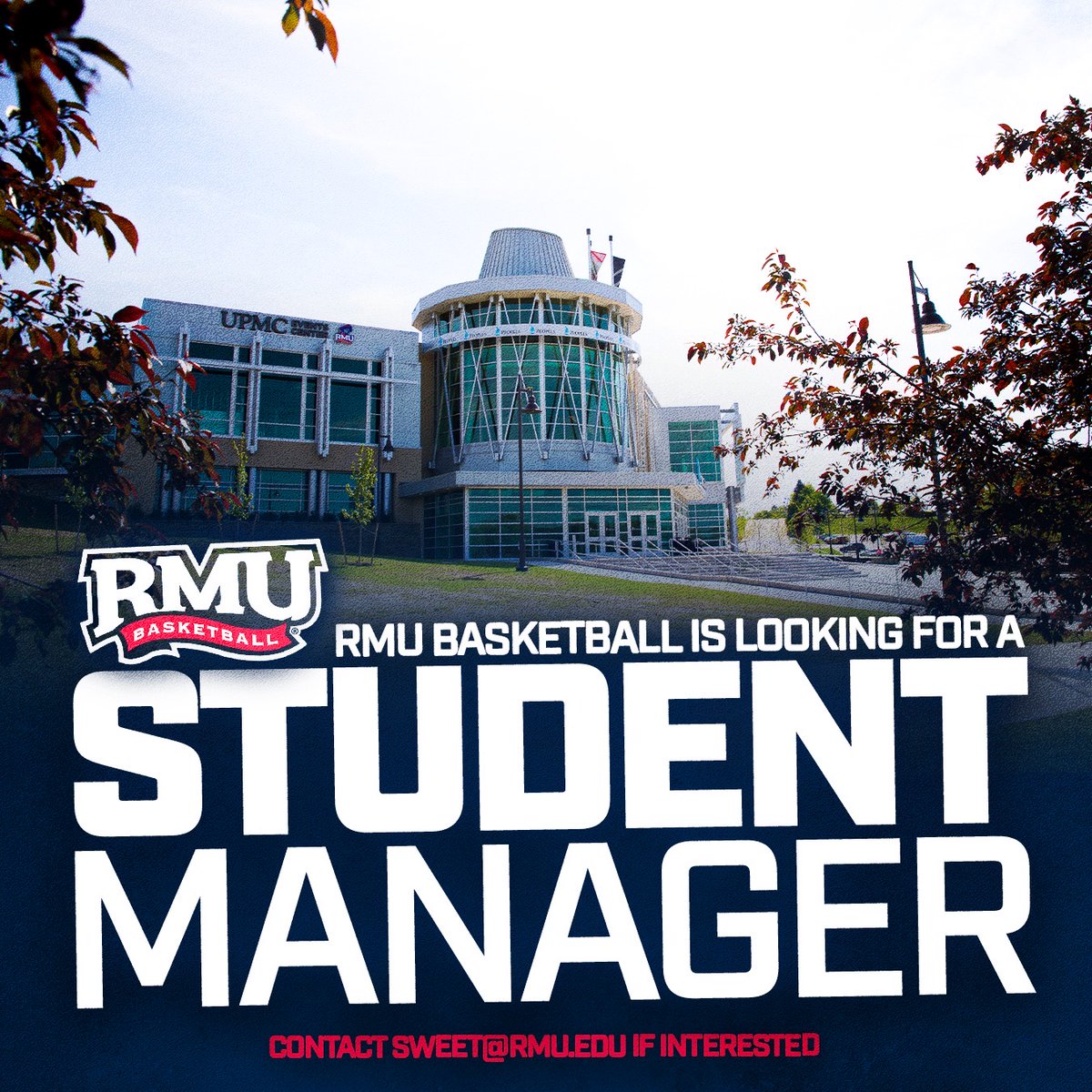 RMUMBasketball's tweet photo. 𝐑𝐎𝐋𝐋 𝐂𝐀𝐋𝐋!!!

We're looking for a few student managers‼️

👀⬇️

#BobbyMo | 🔵🏀🔴 | #RMUnite https://t.co/yZuI6UuwLN