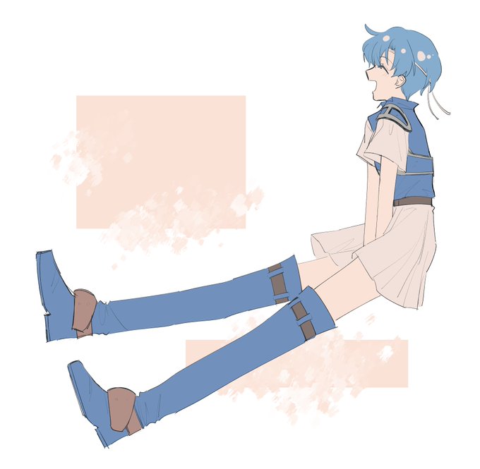「blue thighhighs」 illustration images(Latest)｜4pages