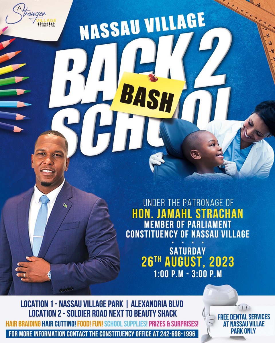 JamahlStrachan's tweet photo. Tomorrow is the Big Bash!!!!!

#BackToSchool 
#Bahamas 
#strongwithstrachan
#NassauVillage https://t.co/pxIG3yPZai