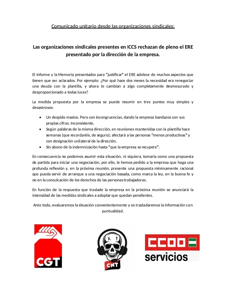¡Hecho importante!

Tras la reunión mantenida, aquí los compas y las compas de las organizaciones sindicales os transmitimos lo siguiente.

¡¡¡No olvides que esta lucha es común y sólo a través del apoyo mutuo se defenderá ante todo!!! ❤️🖤