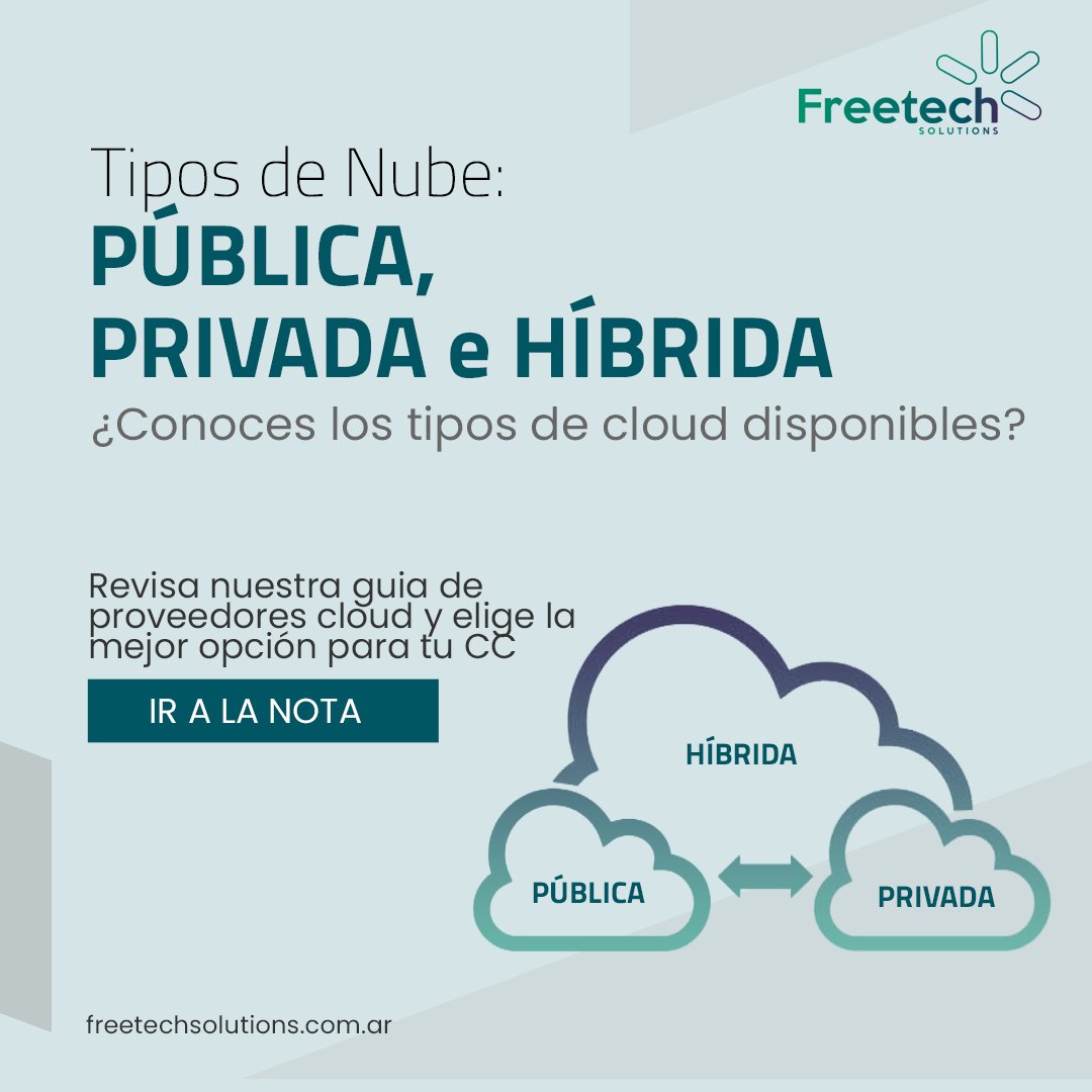 freetech_ar's tweet photo. ☁️ ¿Conoces los tipos de cloud disponibles?☁️

En el último artículo de nuestro #blog exploramos cada tipo de nube y cómo cada uno puede afectar positivamente tus operaciones empresariales.

👉Encontralo aqui: https://t.co/yM2lNNQ4wB https://t.co/CGUrcTJTjt