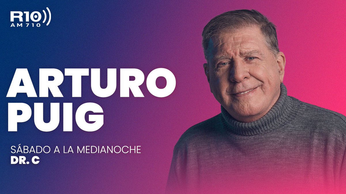 Radio10's tweet photo. 🗓️ #AGENDÁ | Este sábado a la medianoche Arturo Puig mano a mano con el Dr. Capuya en #DrC ¡Te esperamos! 

📲 https://t.co/ir13n1z8sN - El Sonido de la Realidad https://t.co/1MM91WW3sV