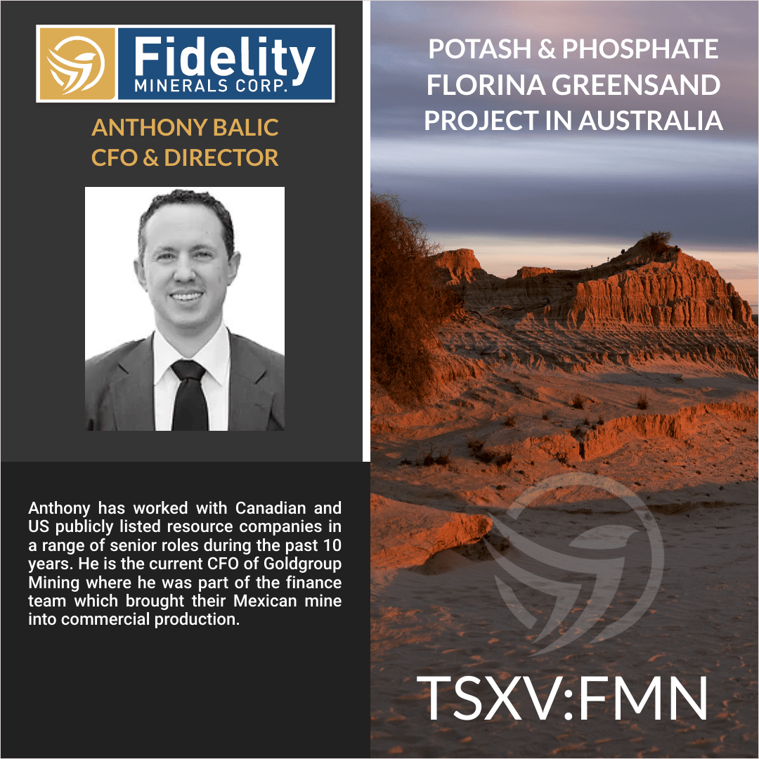 FidelityMinCorp's tweet photo. "Director Spotlight"  $FMN.V #tsxv #fidelityminerals #greensands #fertilizer #organic #glauconite #australia #florina #potash #phosphate #potassium https://t.co/pSkKzBuTYM