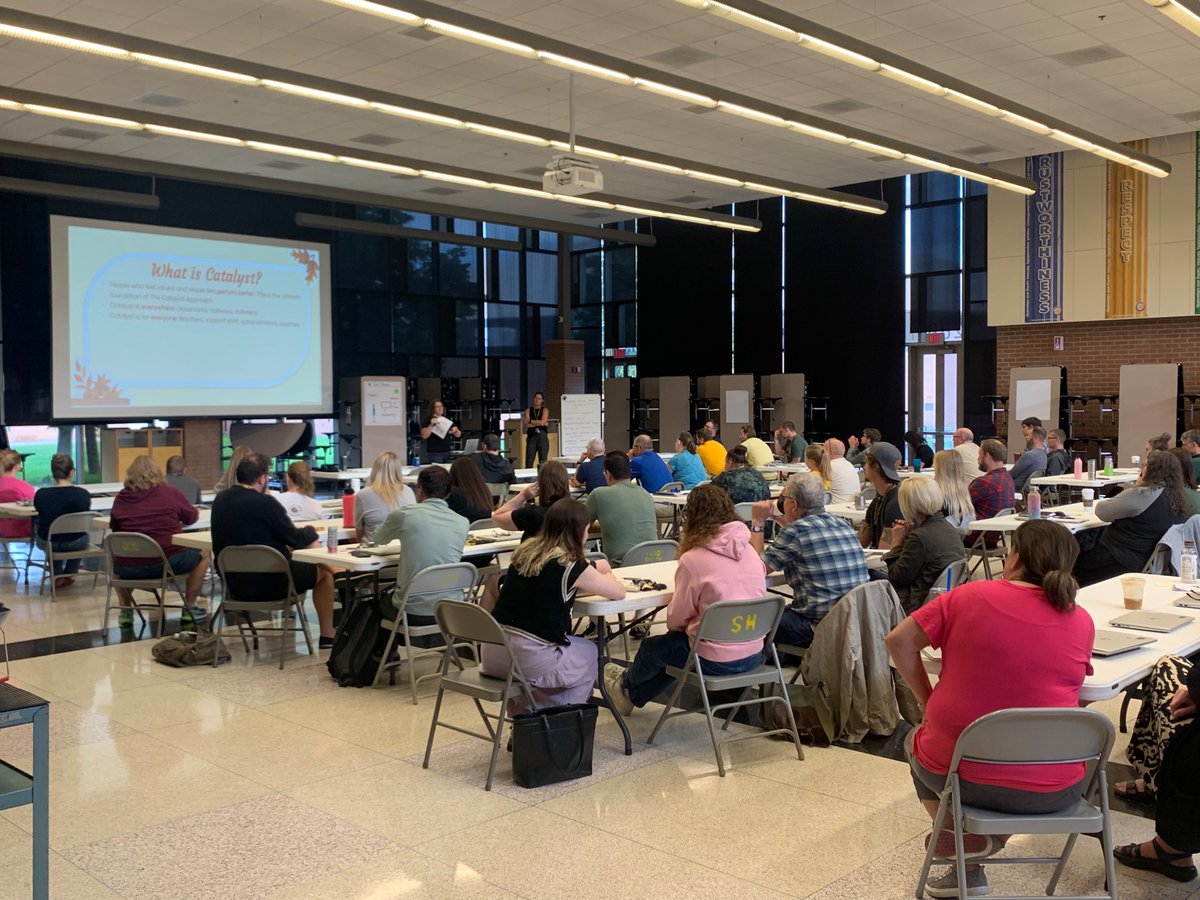 KatRestores's tweet photo. I had the pleasure of listening to @FargoSouthHigh AP Greta Evenson and resident Catalyst coach Trish Miller review the what, why and how for teachers on Catalyst! #FPSProud #TheCatalystApproach https://t.co/xTo1vlyHD9