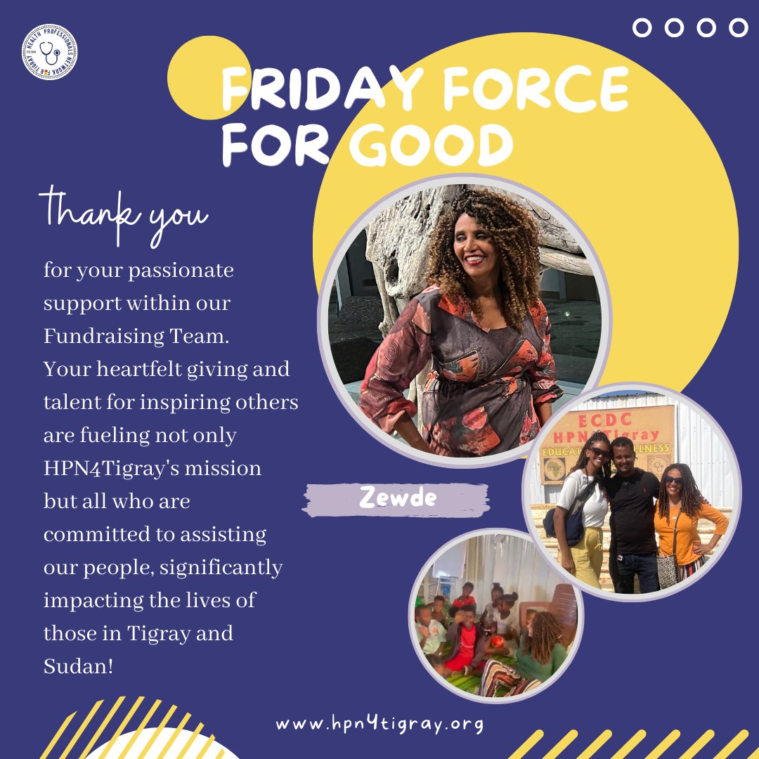 HPN4Tigray's tweet photo. Meet our #FridayForce4Good: Zewde! Her passion and dedication inspire all those working alongside her at HPN4Tigray. A gem in our Fundraising Team, please join us in celebrating her unique impact on the lives of the people of #Tigray. ππΎ https://t.co/Uj751gYBLT