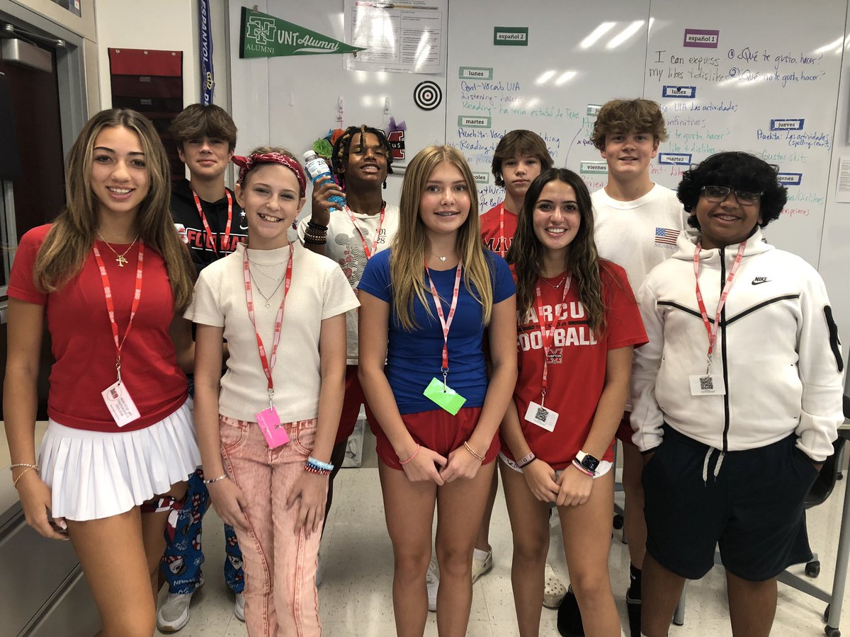 GarzaMHS's tweet photo. Spirit days are back! It’s Patriotic Day! Let’s go Marcus! ❤️🤍💙 @Marcus_HS @MHS9th @MarcusRedNation https://t.co/ddrrCyp8Cv