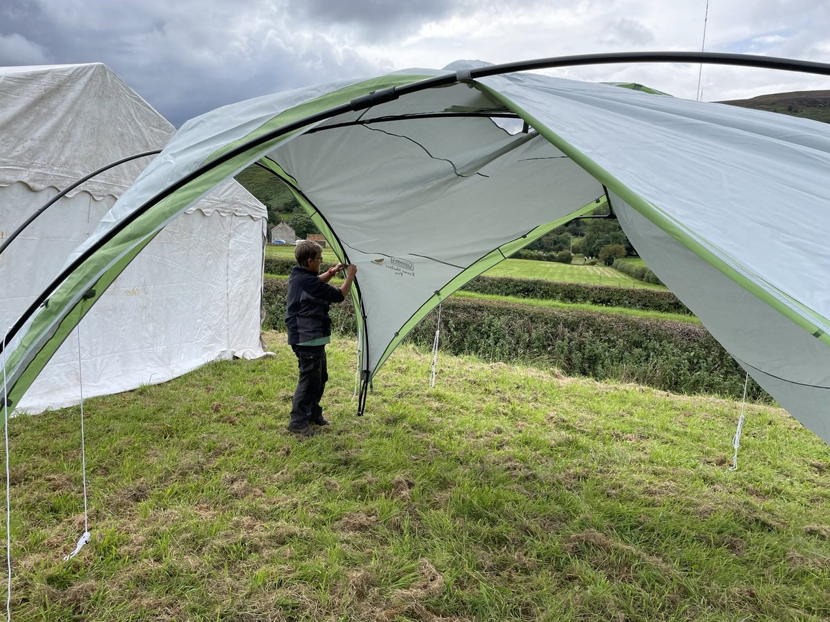 Setting up for the <a href="/BilsdaleAgriSho/">Bilsdale Show</a> tomorrow. Come and see our #alpacas and our stall where we will be selling our own knitwear range as well as socks and other Alpaca products.